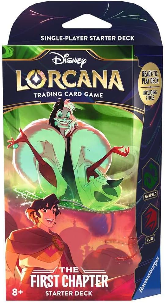 Disney Lorcana Emerald/Ruby Starter Deck: Crudelia De Mon & Aladdin – The First Chapter (ENG)