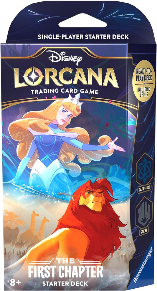 Disney Lorcana Sapphire/Steel Starter Deck: La Bella Addormentata & Mufasa Il Re Leone – The First Chapter (ENG)