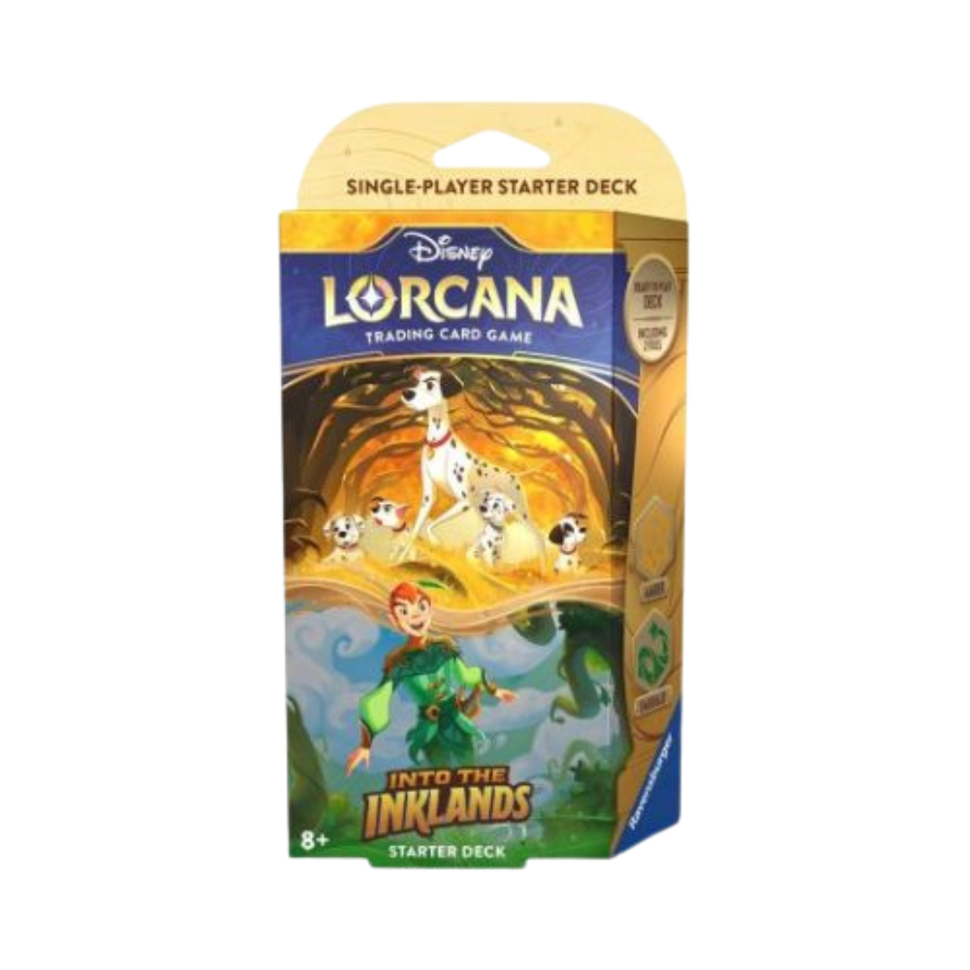 Pre-Order Starter Deck Amber/Emerald – Pongo & Peter Pan – Into the Inklands – Lorcana TCG Disney (ENG)